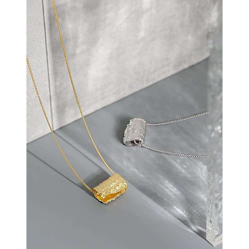 Geometric Block 925 Sterling Silver Necklace