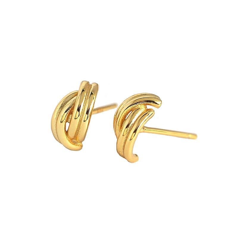 C Shape Cross 925 Sterling Silver Hoop Earrings