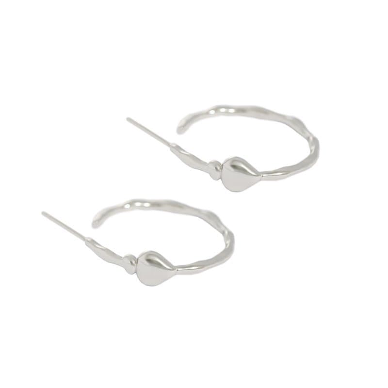 Circle Mini Heart 925 Sterling Silver Hoop Earrings
