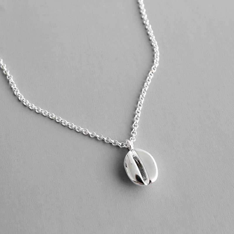 Coffee Bean 925 Sterling Silver Necklace