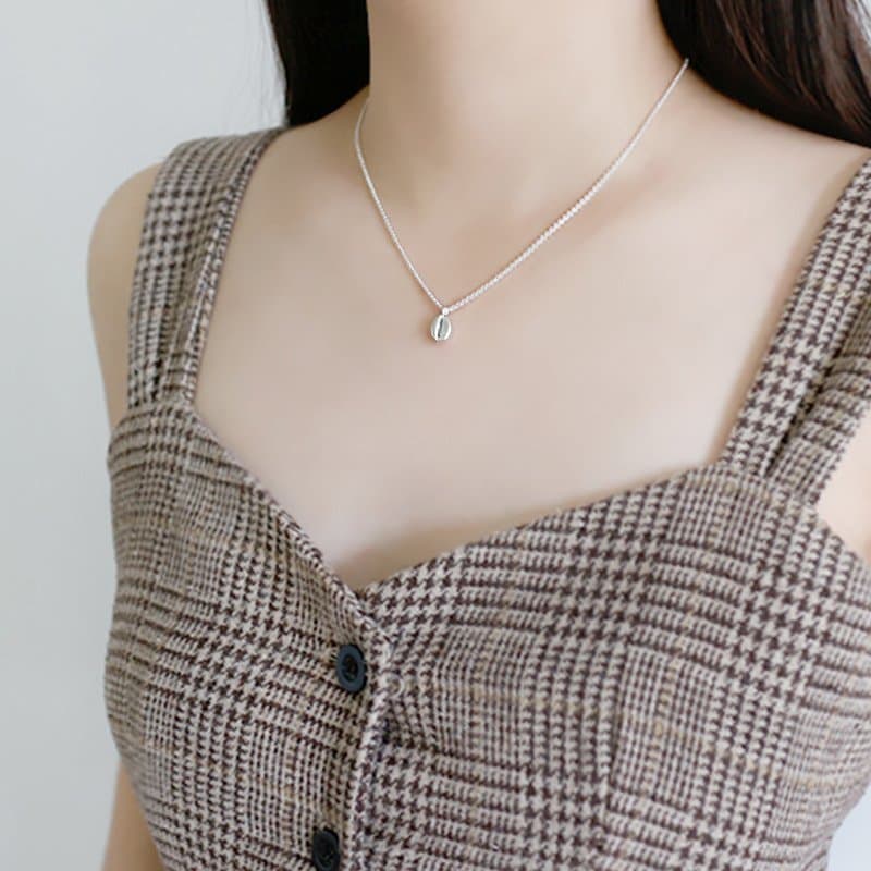 Coffee Bean 925 Sterling Silver Necklace