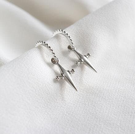 Cross 925 Sterling Silver Dangling Earrings