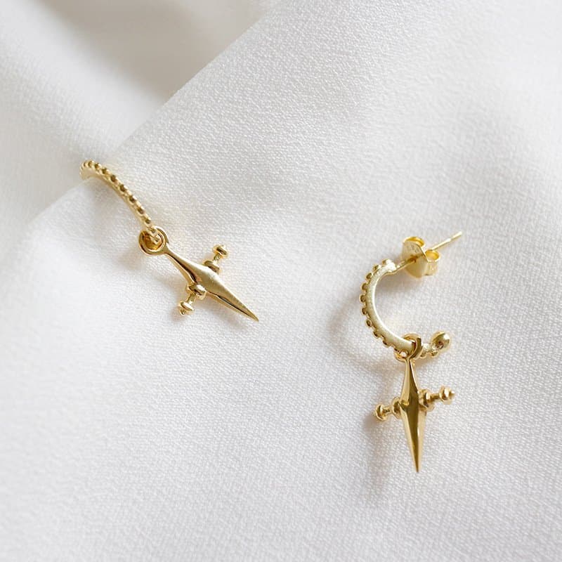 Cross 925 Sterling Silver Dangling Earrings
