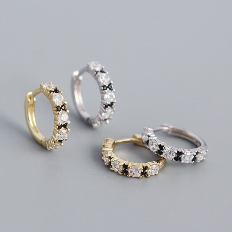 CZ Mini 925 Sterling Silver Huggie Hoop Earrings
