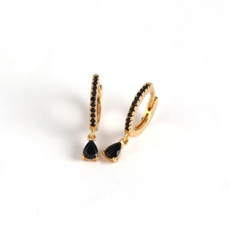 CZ Waterdrop 925 Sterling Silver Hoop Earrings