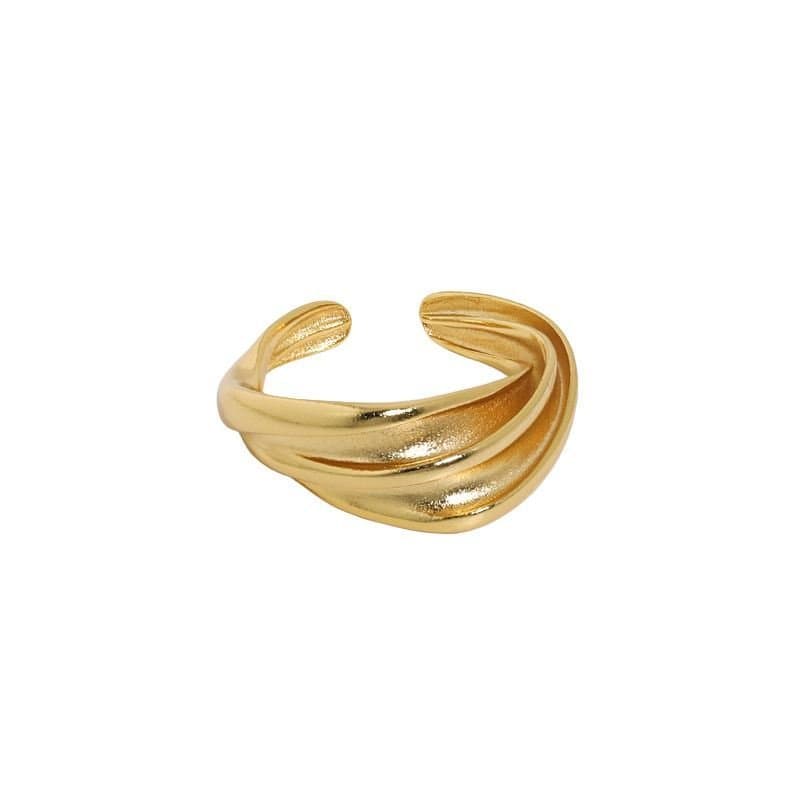 Double Layer River 925 Sterling Silver Adjustable Ring