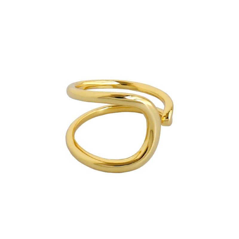 Double Layers Circle 925 Sterling Silver Adjustable Ring