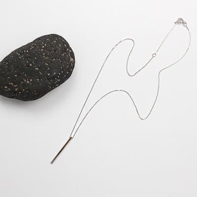 Geometric Square Bar 925 Sterling Silver Necklace