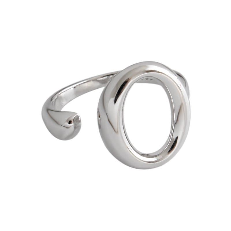 Hollow Geometric Circle 925 Sterling Silver Adjustable Ring