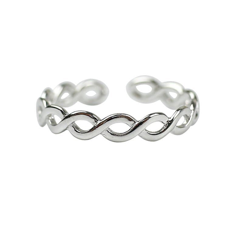 Hollow Twisted 925 Sterling Silver Adjustable Ring