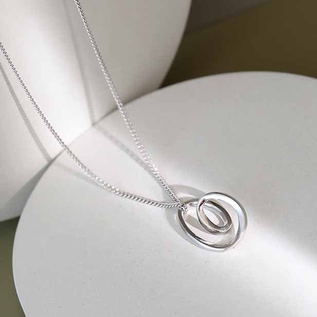 Irregular Hollow Heart 925 Sterling Silver Necklace