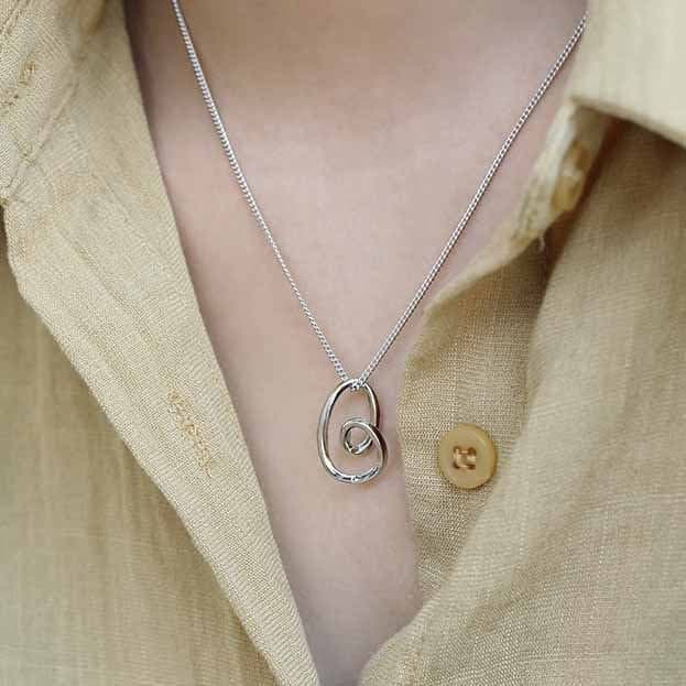 Irregular Hollow Heart 925 Sterling Silver Necklace