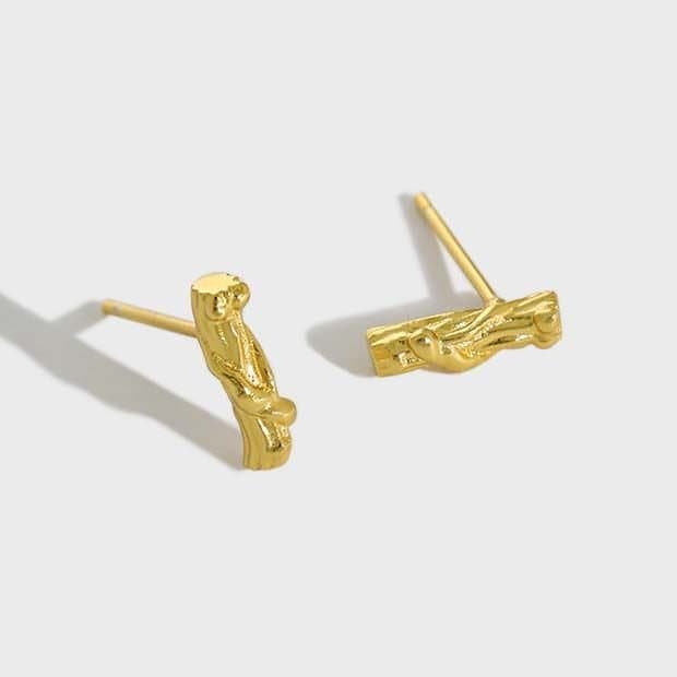 Irregular Tree Branch 925 Sterling Silver Stud Earrings