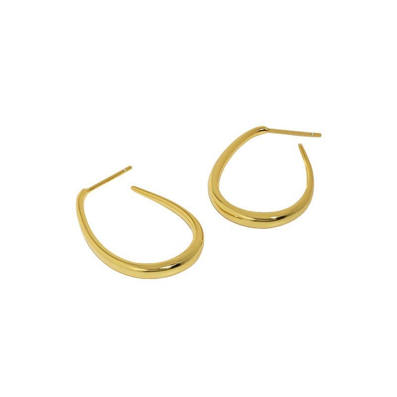 Letter U Shape 925 Sterling Silver Hoop Earrings