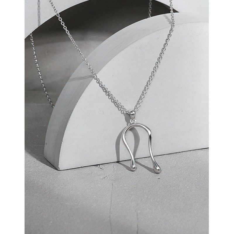 Letter U Shape 925 Sterling Silver Necklace