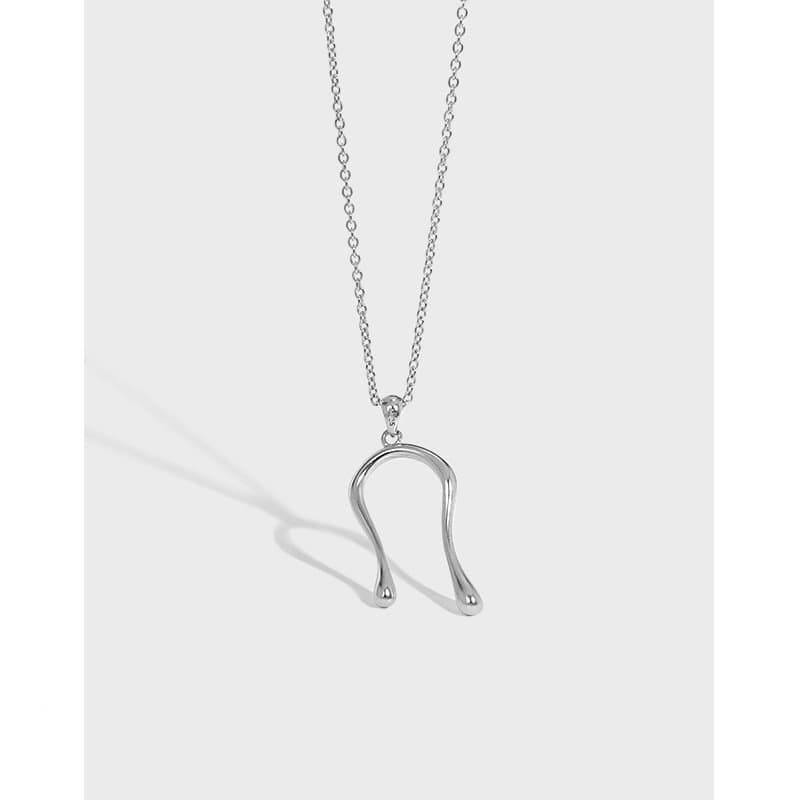 Letter U Shape 925 Sterling Silver Necklace