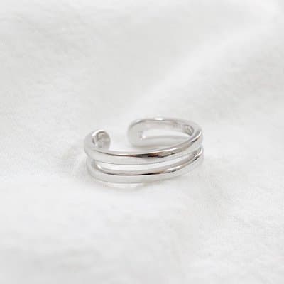 Double Layer 925 Sterling Silver Adjustable Ring