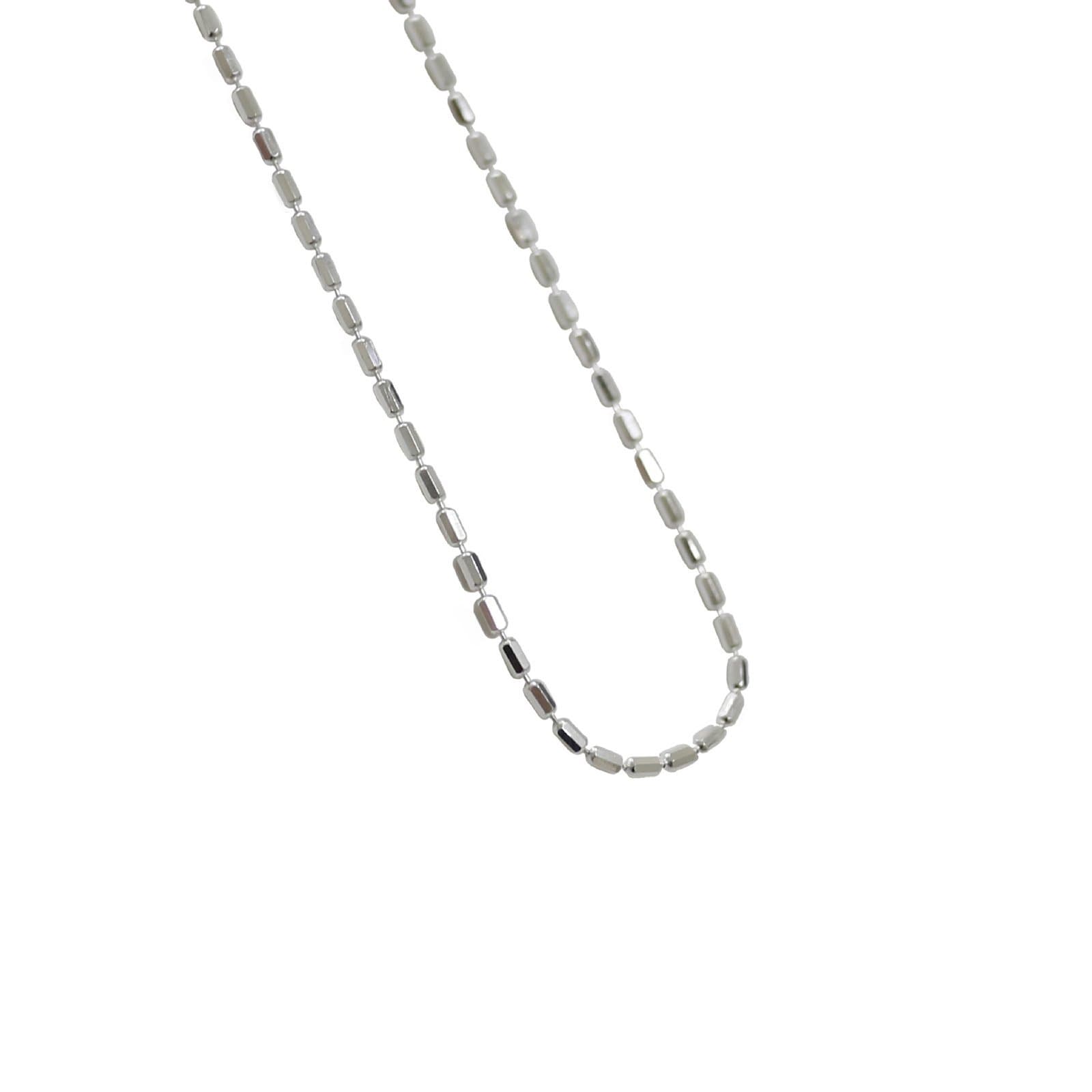 Geometric Irregular Tube 925 Sterling Silver Necklace