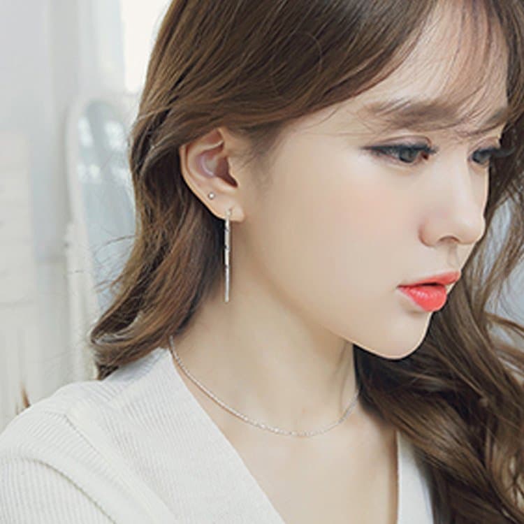 Geometric Irregular Tube 925 Sterling Silver Necklace