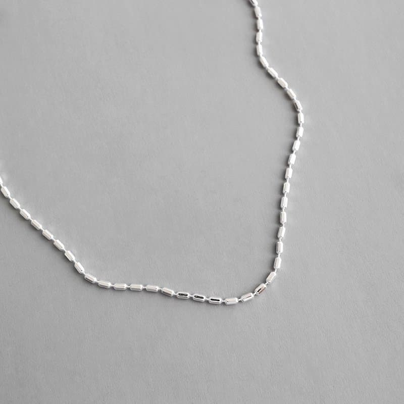 Geometric Irregular Tube 925 Sterling Silver Necklace