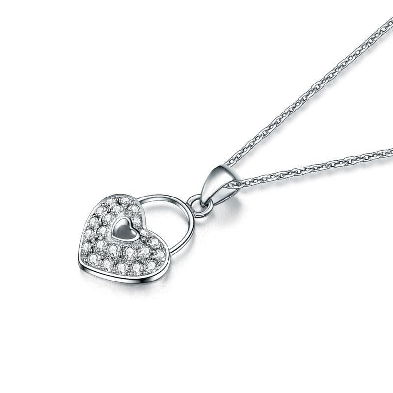 Love Heart Lock Pendant Necklace