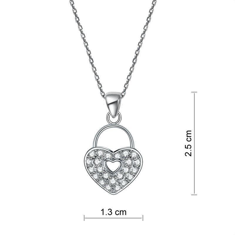 Love Heart Lock Pendant Necklace