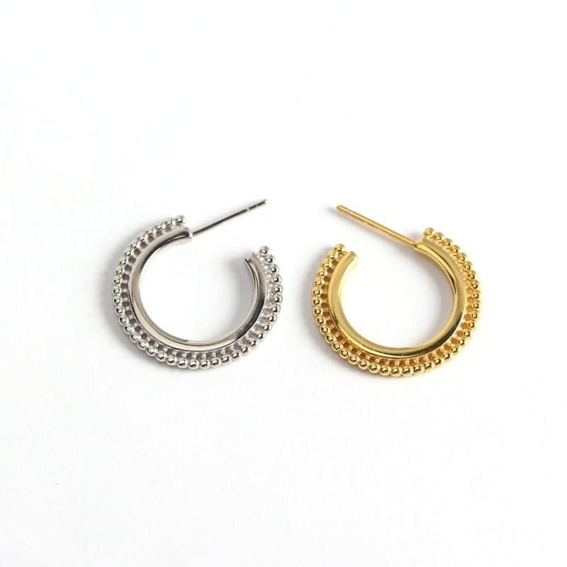 Round Circle 925 Sterling Silver Huggie Hoop Earrings
