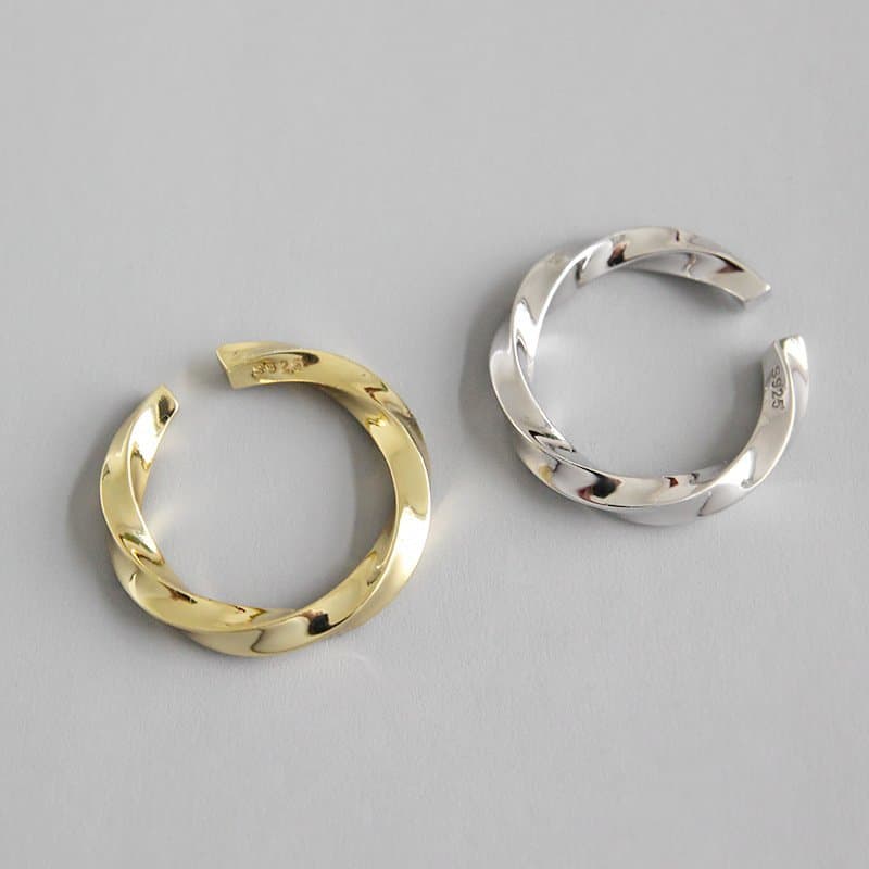 Twisted 925 Sterling Silver Adjustable Ring