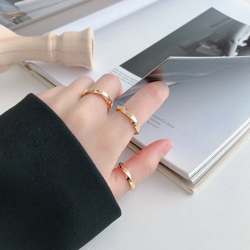 Twisted 925 Sterling Silver Adjustable Ring