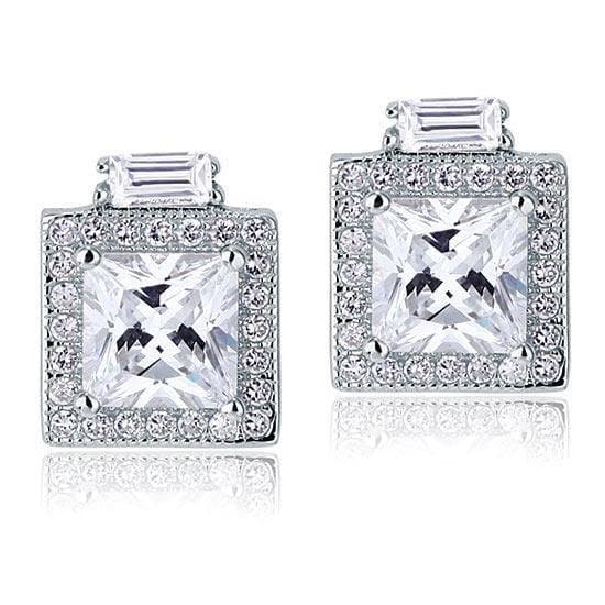 2 Carat Created Diamond Vintage Style Stud Earrings