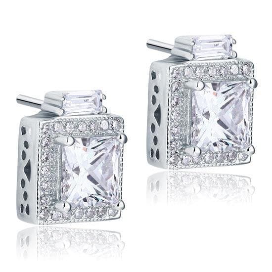 2 Carat Created Diamond Vintage Style Stud Earrings