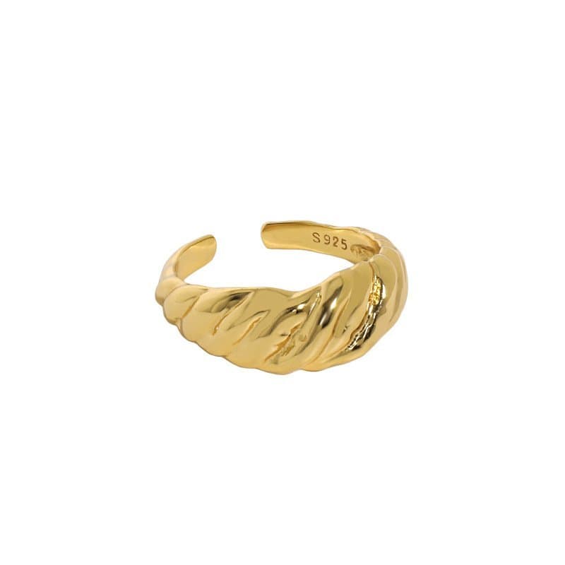 Twisted Wide 925 Sterling Silver Adjustable Ring