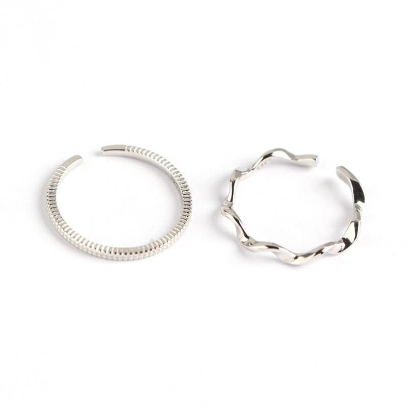 Wave Twisted 925 Sterling Silver Adjustable Ring