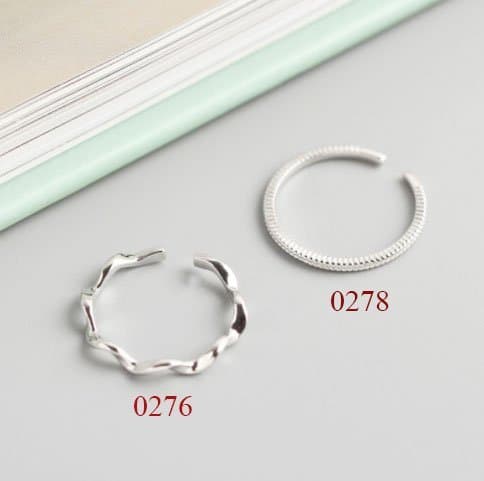 Wave Twisted 925 Sterling Silver Adjustable Ring