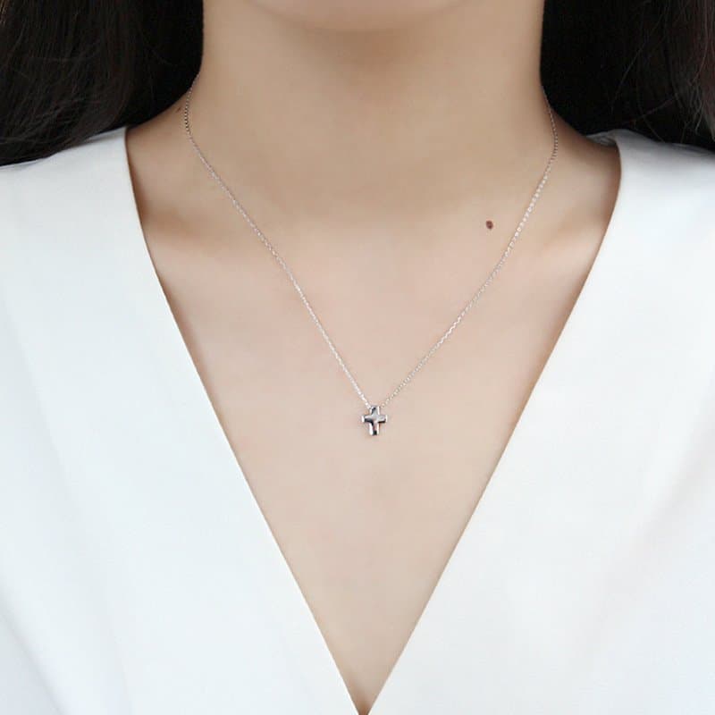 Mini Cross 925 Sterling Silver Necklace