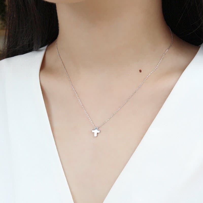Mini Cross 925 Sterling Silver Necklace