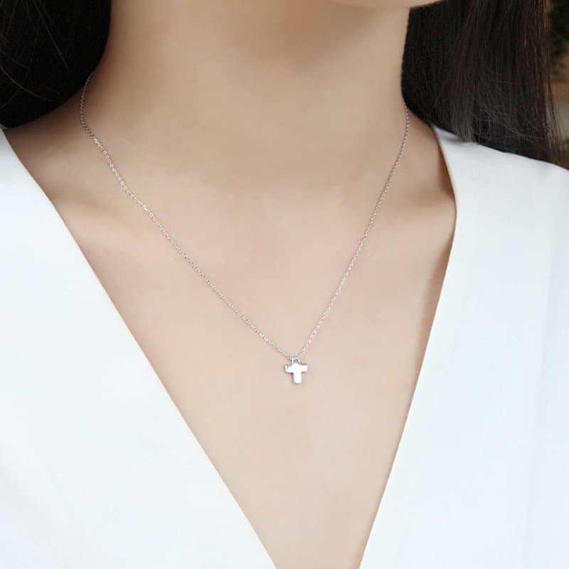 Mini Cross 925 Sterling Silver Necklace