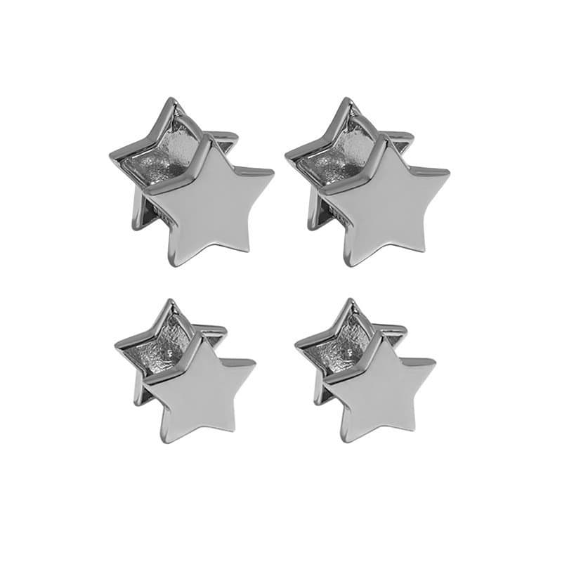 Star 925 Sterling Silver Hoop Earrings