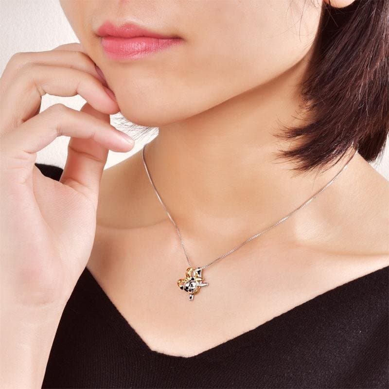 Lovely Bear Pendant Necklace 925 Sterling Silve
