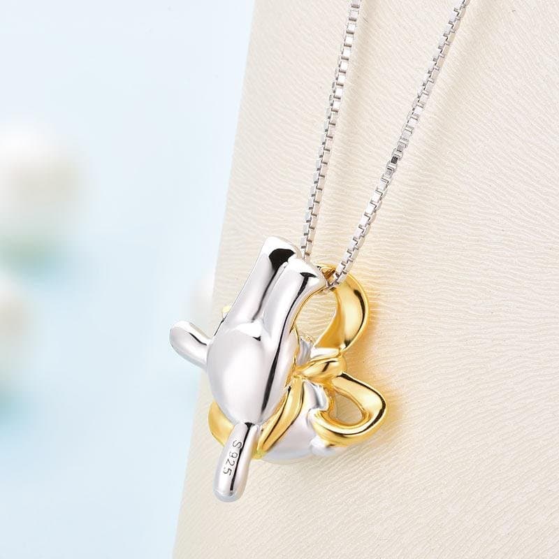 Lovely Bear Pendant Necklace 925 Sterling Silve