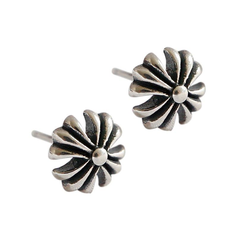 Vintage Flower 925 Sterling Silver Stud Earrings