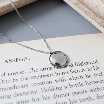 Geometric Twisted Round 925 Sterling Silver Necklace