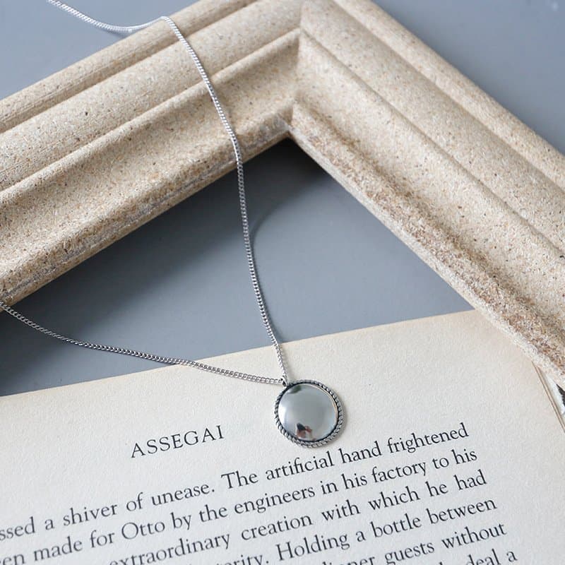 Geometric Twisted Round 925 Sterling Silver Necklace