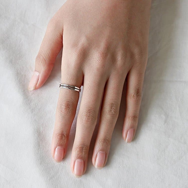 Vintage Double Layer 925 Sterling Silver Adjustable Ring