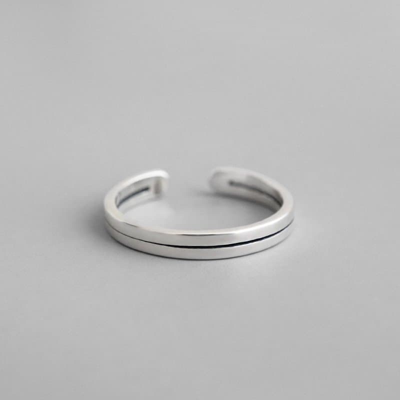 Vintage Double Layer 925 Sterling Silver Adjustable Ring