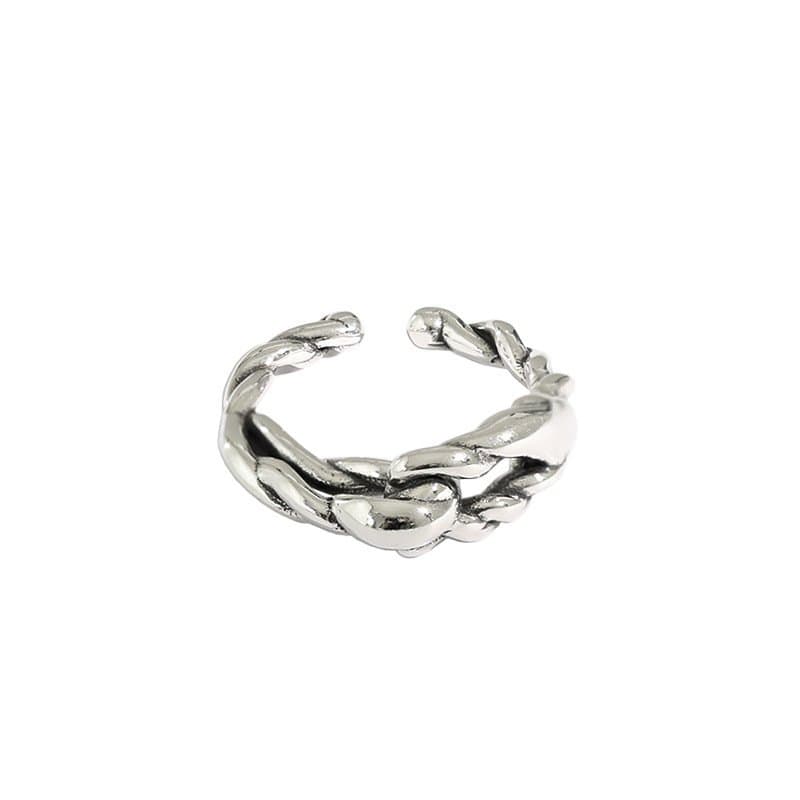 Vintage Irregular Twisted 925 Sterling Silver Adjustable Ring