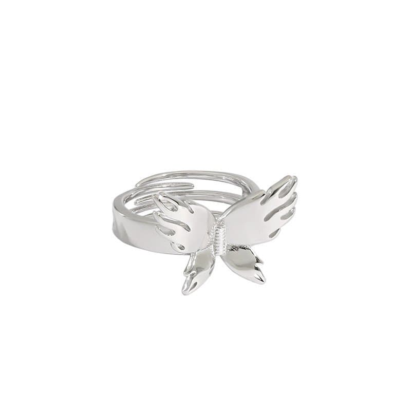 Flying Butterfly 925 Sterling Silver Adjustable Ring