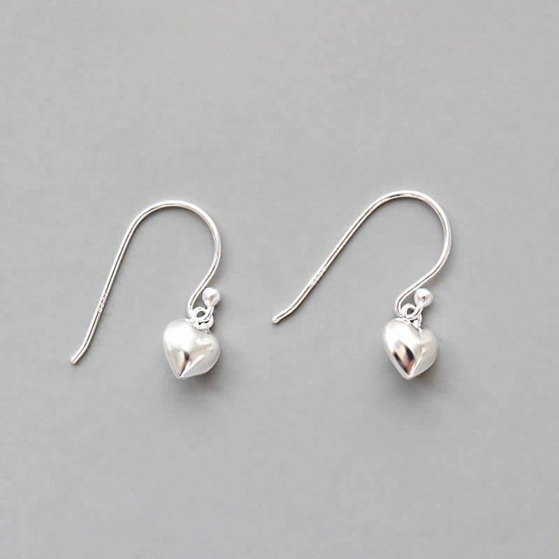 Heart Love 925 Sterling Silver Dangling Earrings