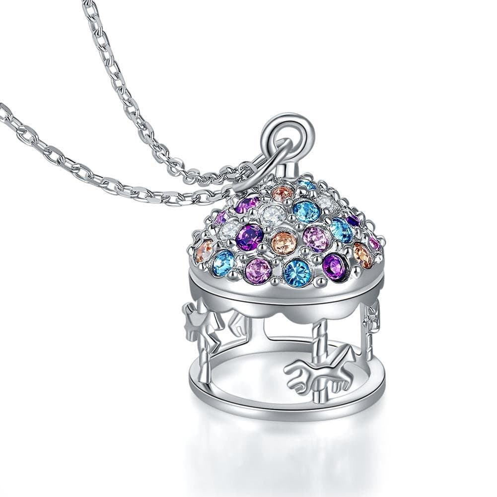 Multi-Color Merry-Go-Round Pendant Necklace