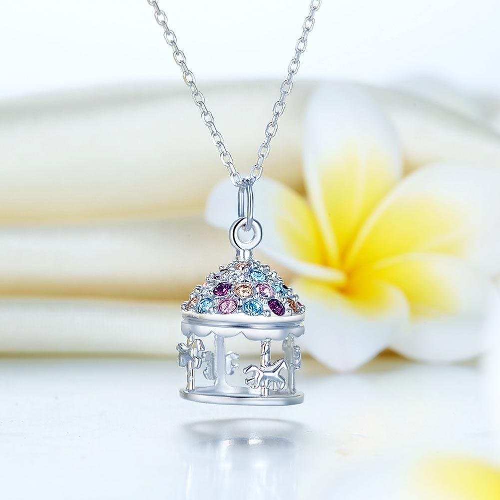 Multi-Color Merry-Go-Round Pendant Necklace
